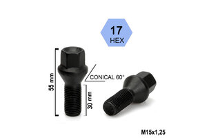 Wielbouten 15 x 1,25 x 33 K17 Conisch Zwart B1322BF