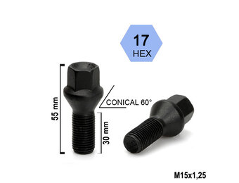 Wielbouten 15 x 1,25 x 33 K17 Conisch Zwart B1322BF