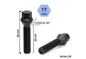 Wielbouten 14 x 1,25 x 55 K17 Zwart B189BF