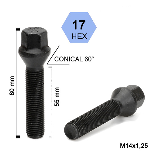 Wielbouten 14 x 1,25 x 55 KOP17 Zwart B189BF