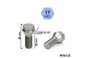 Wielbouten 15 x 1,25 x 25 K17 Dun (lage kop) B1270F