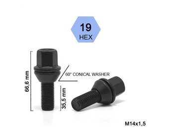 Wielbouten 14 x 1,5 x 35 K19 Ring Zwart B328BF