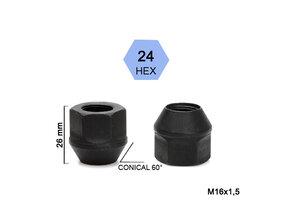 Wielmoeren 16 x 1,5 x 26 K24 Conisch Open Zwart N453BF