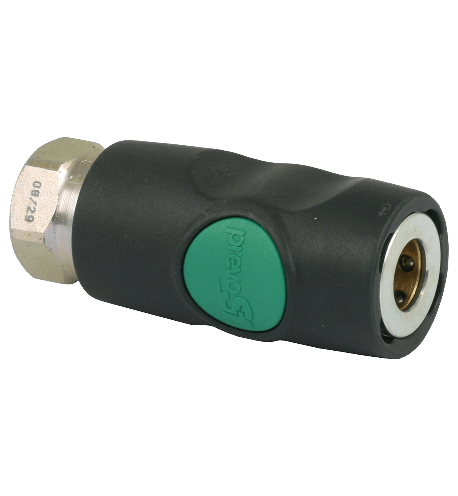 Prevost Koppeling Groen Drukknop 1/4" inw. RVS