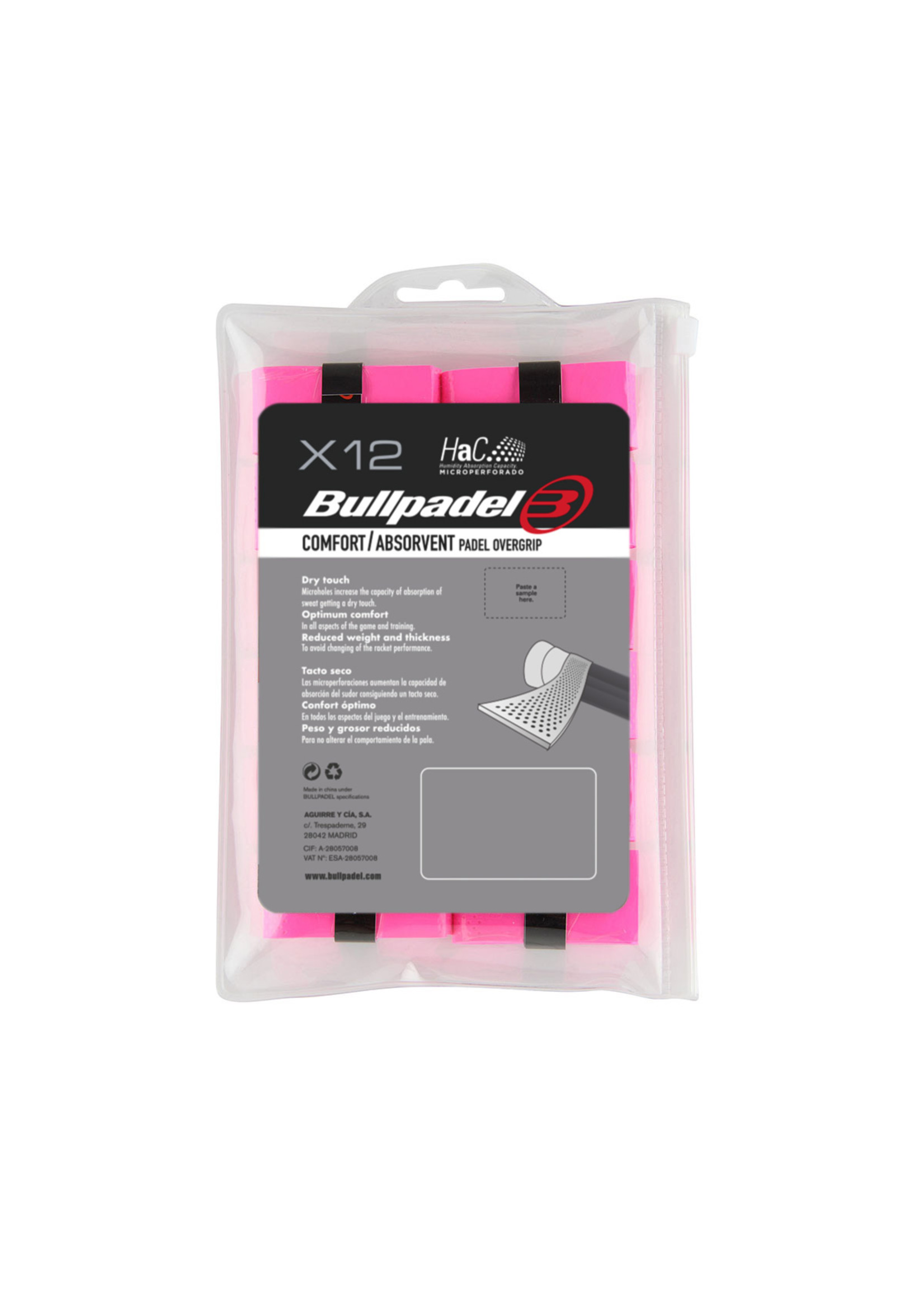 Bullpadel OverGrip Bullpadel Pink GB-1601 PACK 12 722