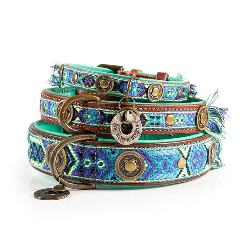 Boho Juan Collier Pour chien en cuir bleu - Dog with a Mission