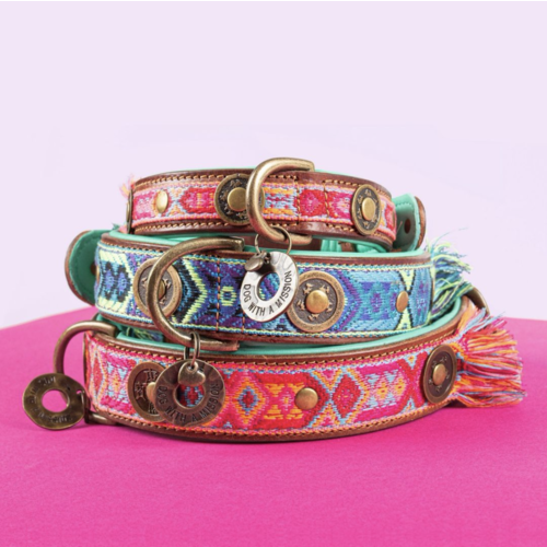 Pink Boho Rosa Dog Collar - Dog with a Mission