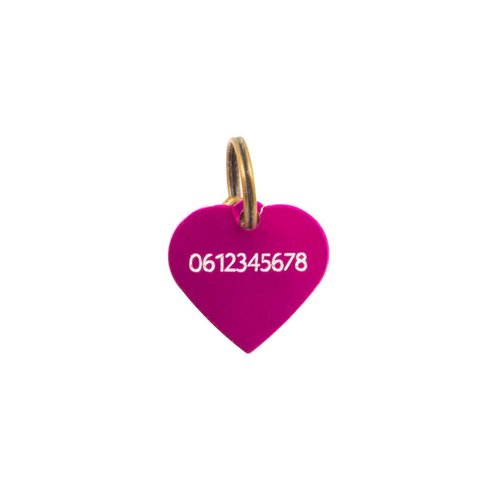 Dog tag pink heart S