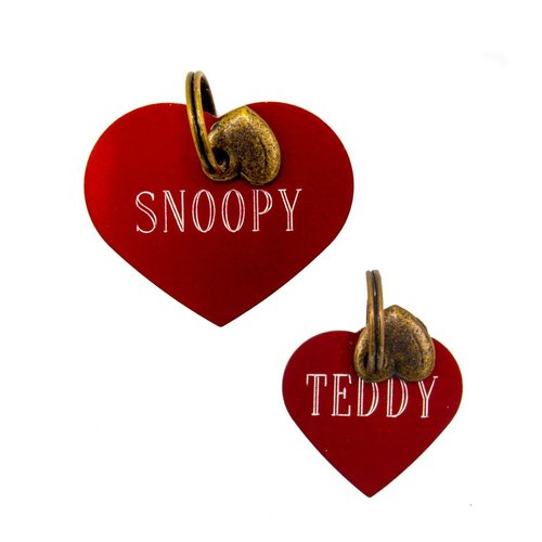 Médaille de chien coeur rouge L Médaille de chien coeur rouge L