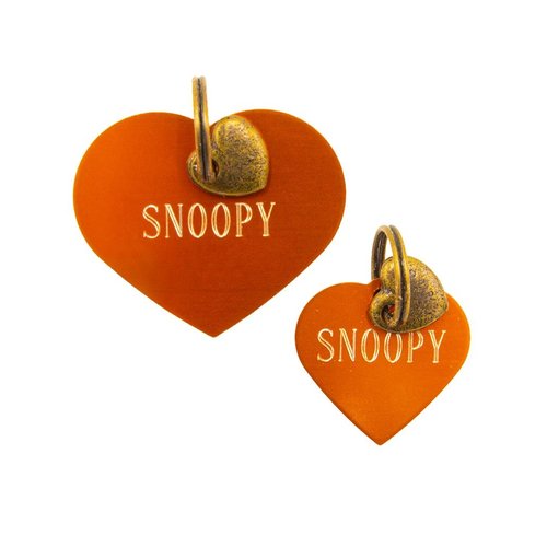Dog tag orange heart L Dog tag orange heart L