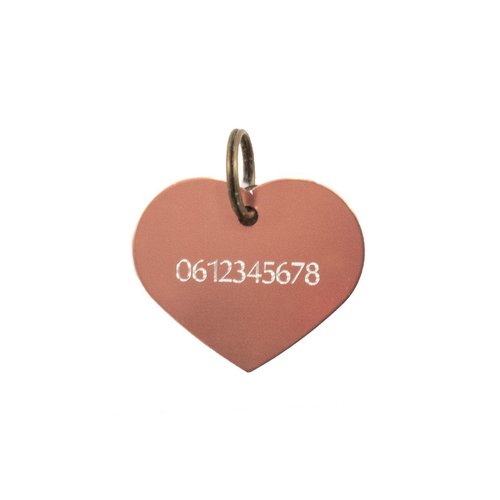 Dog tag rose gold heart L