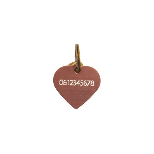 Dog tag rose gold heart S