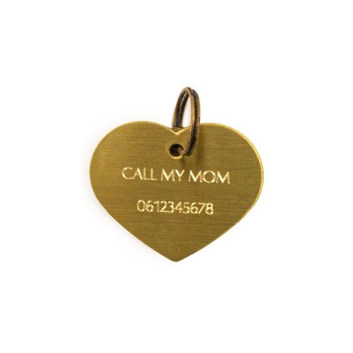 Dog tag matt gold heart L