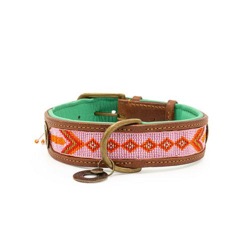Rosa Sweet Mae Hundehalsband mit Perlen - Dog with a Mission