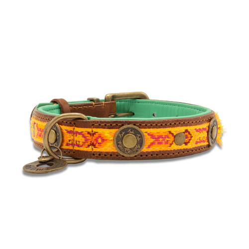 Orange Leder Boho Chica Hundehalsband - Dog with a Mission