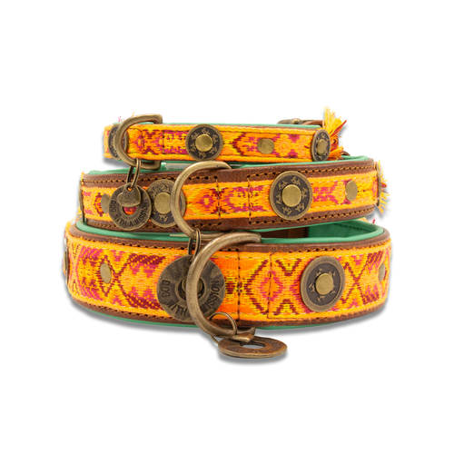 Orange Leder Boho Chica Hundehalsband - Dog with a Mission