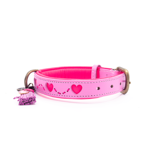 Roze Halsband met Hartjes: Modieuze Stijl en Duurzaamheid in Echt Leer