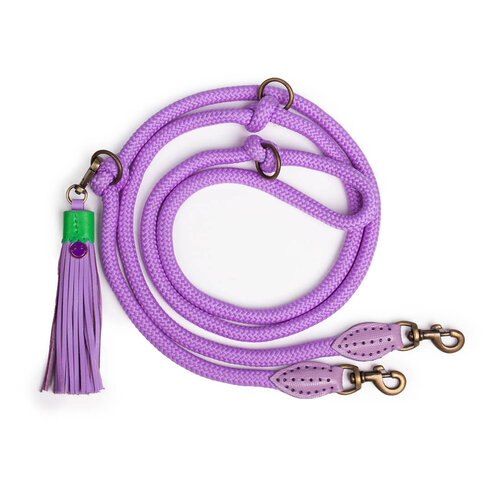 Adjustable Lilac Rope Leash for Stylish Dogs