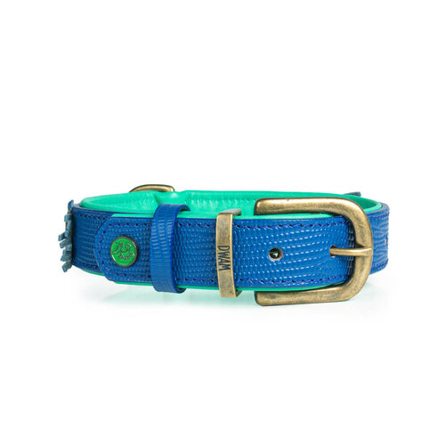 Dandy dog collar - Cobalt Blue and Zebra Print