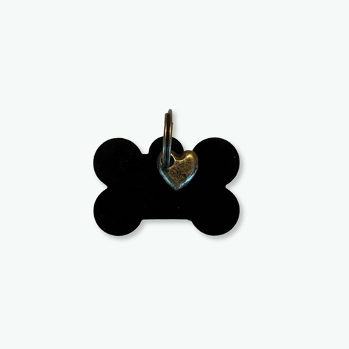 Médaille d'identité pour chien os noir L Médaille d'identité pour chien os noir L