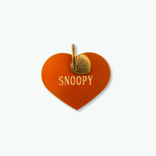 Dog tag orange heart L Dog tag orange heart L