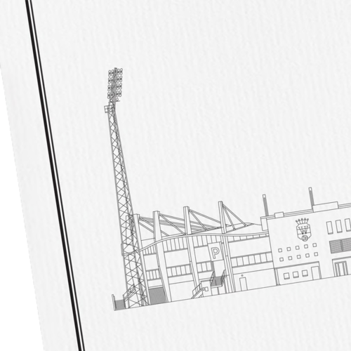 Willem II WIJCK Print Koning Willem II Stadion 30x20cm in lijst