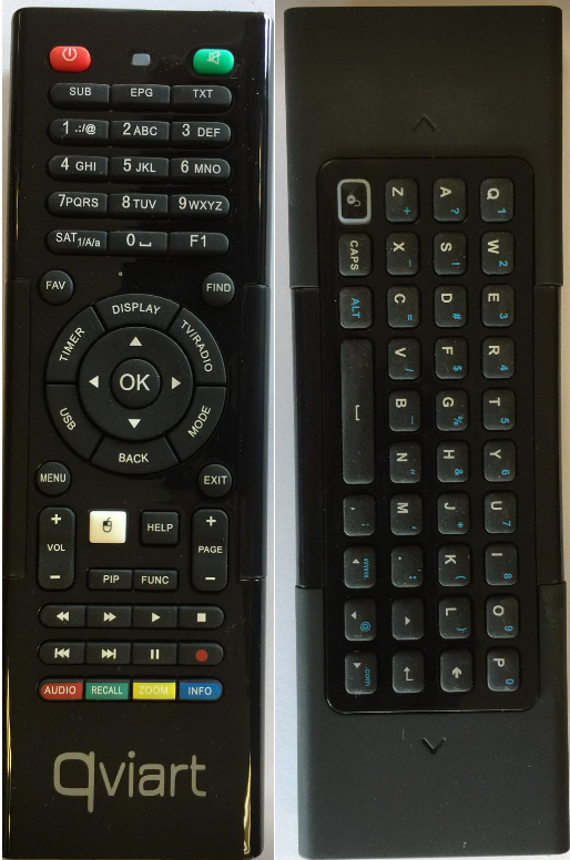 REMOTE CONTROL QVIART DOUBLE KEYB. AIR MOUSE GAME CONTROLE Defisat (NV)