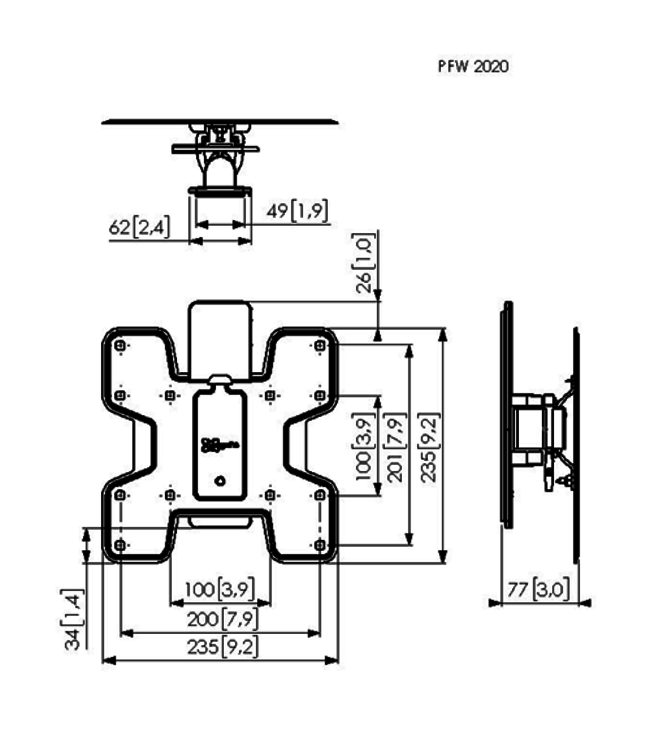 Vogel's Professional PFW 2020 Draai- en Kantelbare TV Beugel Zwart