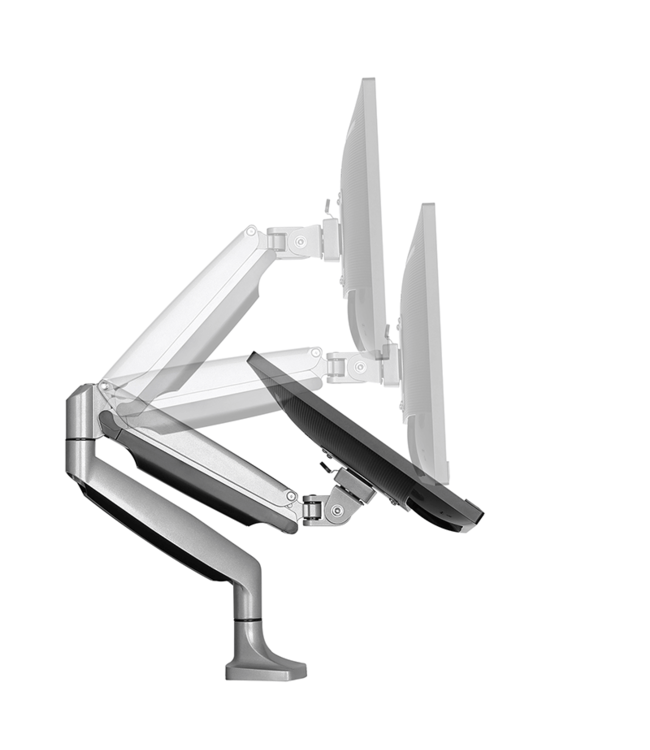 DQ Wall-Support Monitorarm Nika zilver- met gasveer