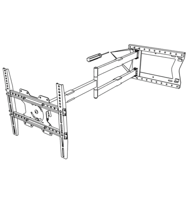XTRARM 2e Kansje Ferrom 120 cm Rotate 400 TV beugel zwart