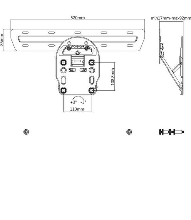 MyWall 2e Kansje TV beugel HL 32 L - Samsung® QLED Q-Series
