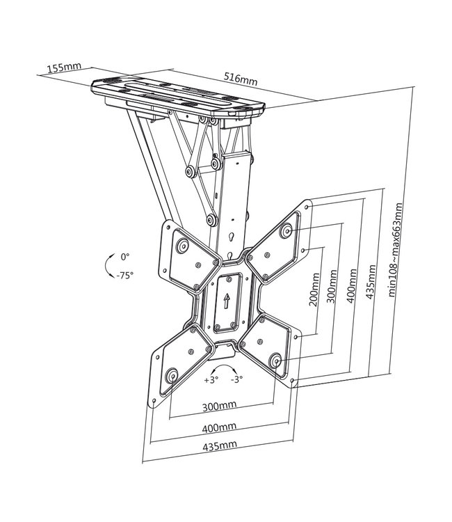 MyWall TV ceiling mount electric HL40ML