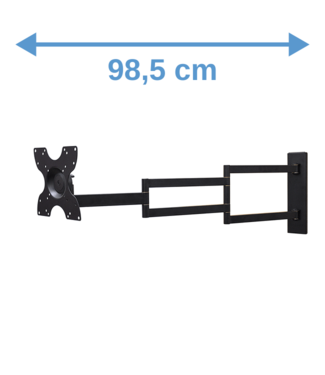 DQ Wall-Support 2e Kansje Rotate XL 98,5 cm Draai- en Kantelbare TV Beugel Zwart