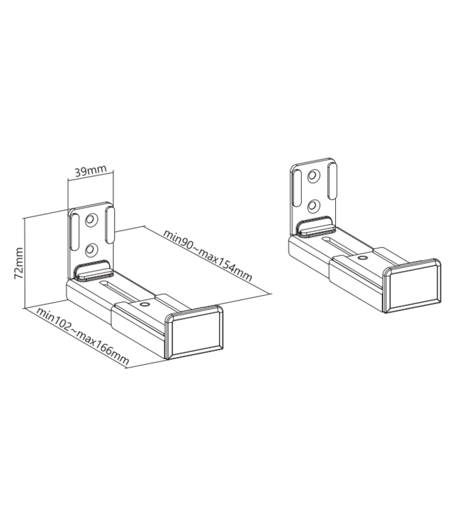 DQ Wall-Support DQ Hektor TV soundbar bracket black