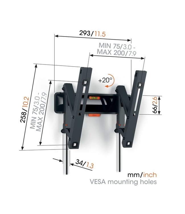 Vogel's TVM 3215 TV Beugel Tilt Small Zwart