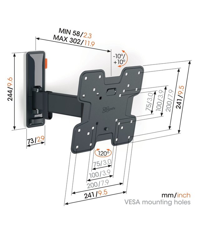 Vogel's TVM 3225 Full Motion S TV Beugel Zwart