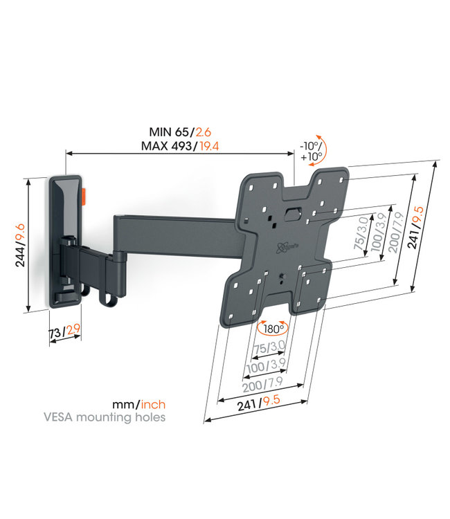 Vogel's TVM 3245 Full Motion+ S TV Beugel Zwart