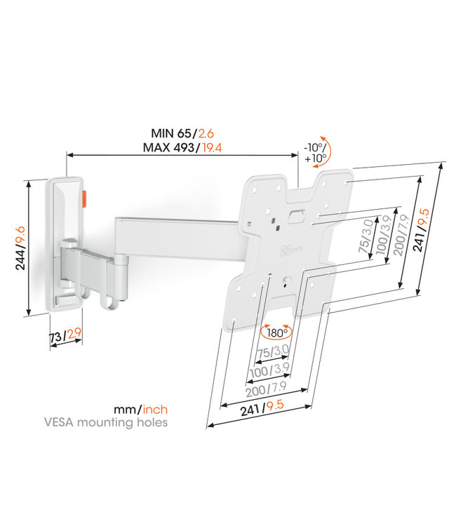 Vogel's TVM 3245 Full Motion+ S TV Beugel Wit
