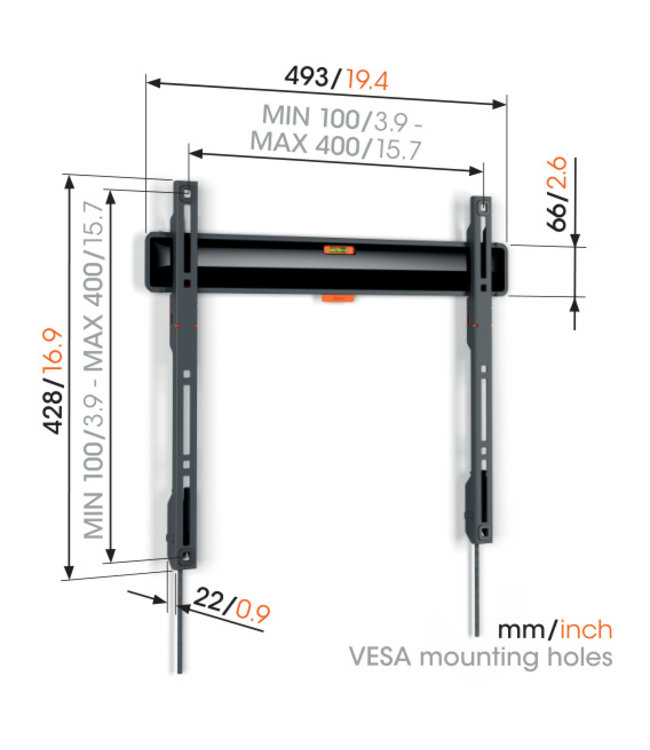 Vogel's TVM 3405 TV Beugel Fixed Medium Zwart