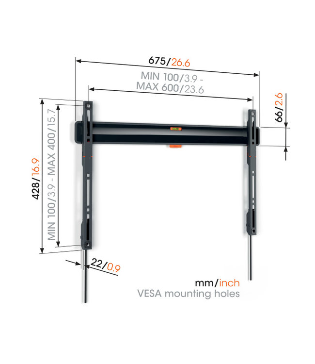 Vogel's TVM 3605 TV Beugel Fixed Large Zwart