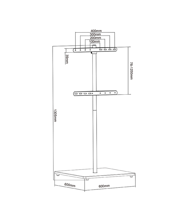 XTRARM Atria TV floorstand black square