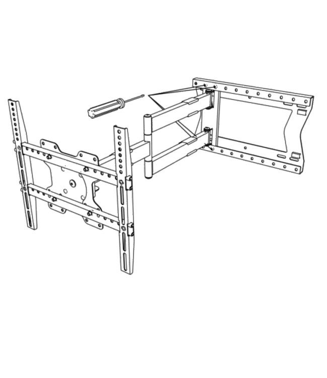 XTRARM 2e Kansje Tantal 80 cm Fixed VESA 400 TV beugel zwart