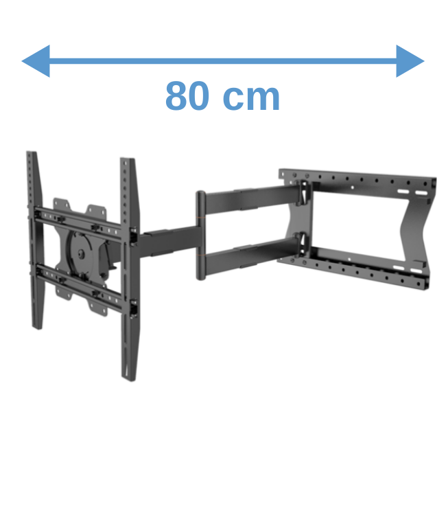DQ Wall-Support Hercules Flex 80 cm TV bracket Black 2.0 - Copy