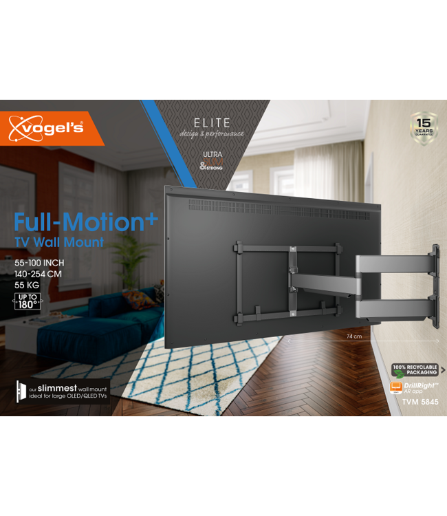 Vogel's TVM 5845 Draaibare tv-beugel  55 -100 inch platinumgrijs