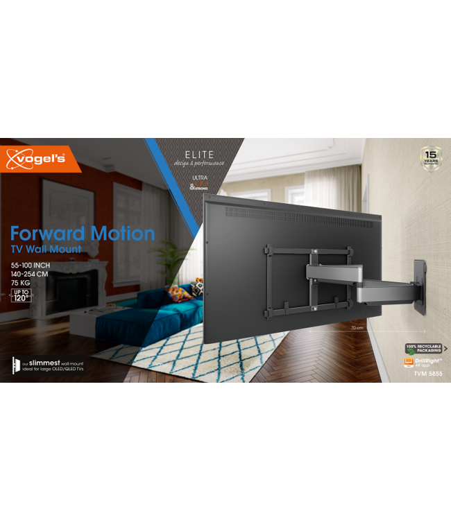 Vogel's TVM 5855 Draaibare tv-beugel  55 -100 inch platinumgrijs