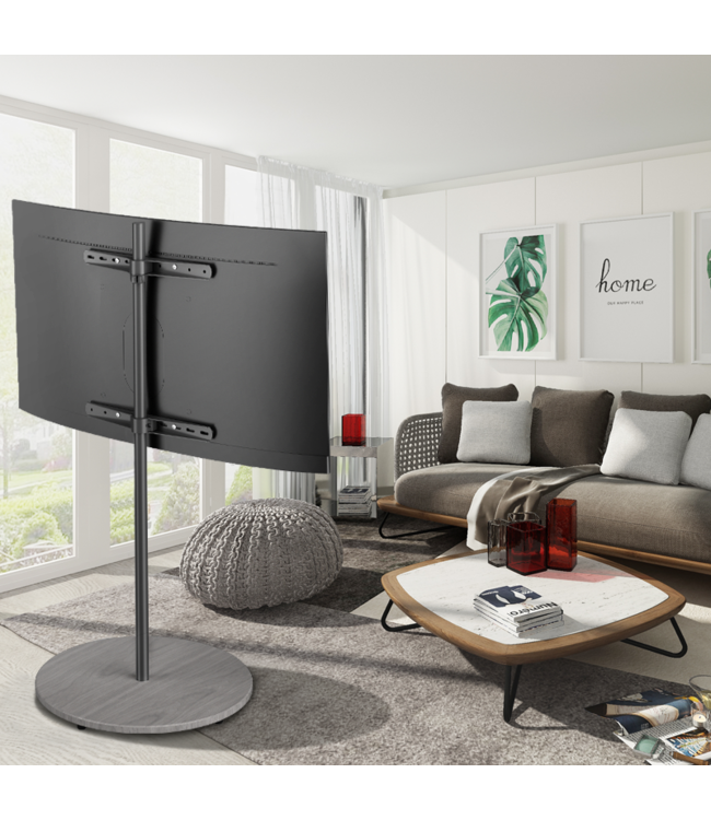 XTRARM Arius TV floorstand grey wood print - Copy