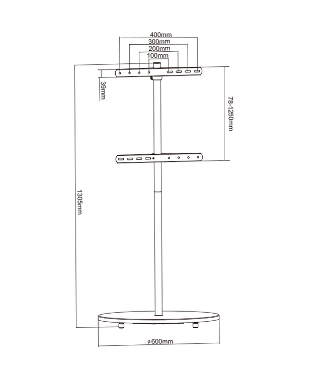 XTRARM Arius TV floorstand grey wood print - Copy