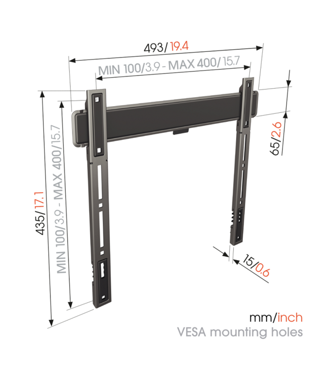 Vogel's TVM 5405 Vaste tv-beugel 32 -77 inch platinumgrijs
