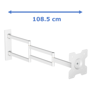 DQ Wall-Support Rotate XL 108,5cm Draai- en Kantelbare TV Beugel Wit