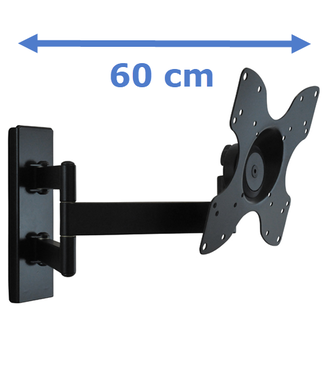 DQ Wall-Support Rotate Triple L Black TV Wall Bracket